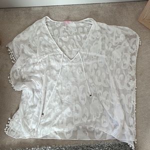 Lilly Pulitzer White Sheer Cover-up, Size Small